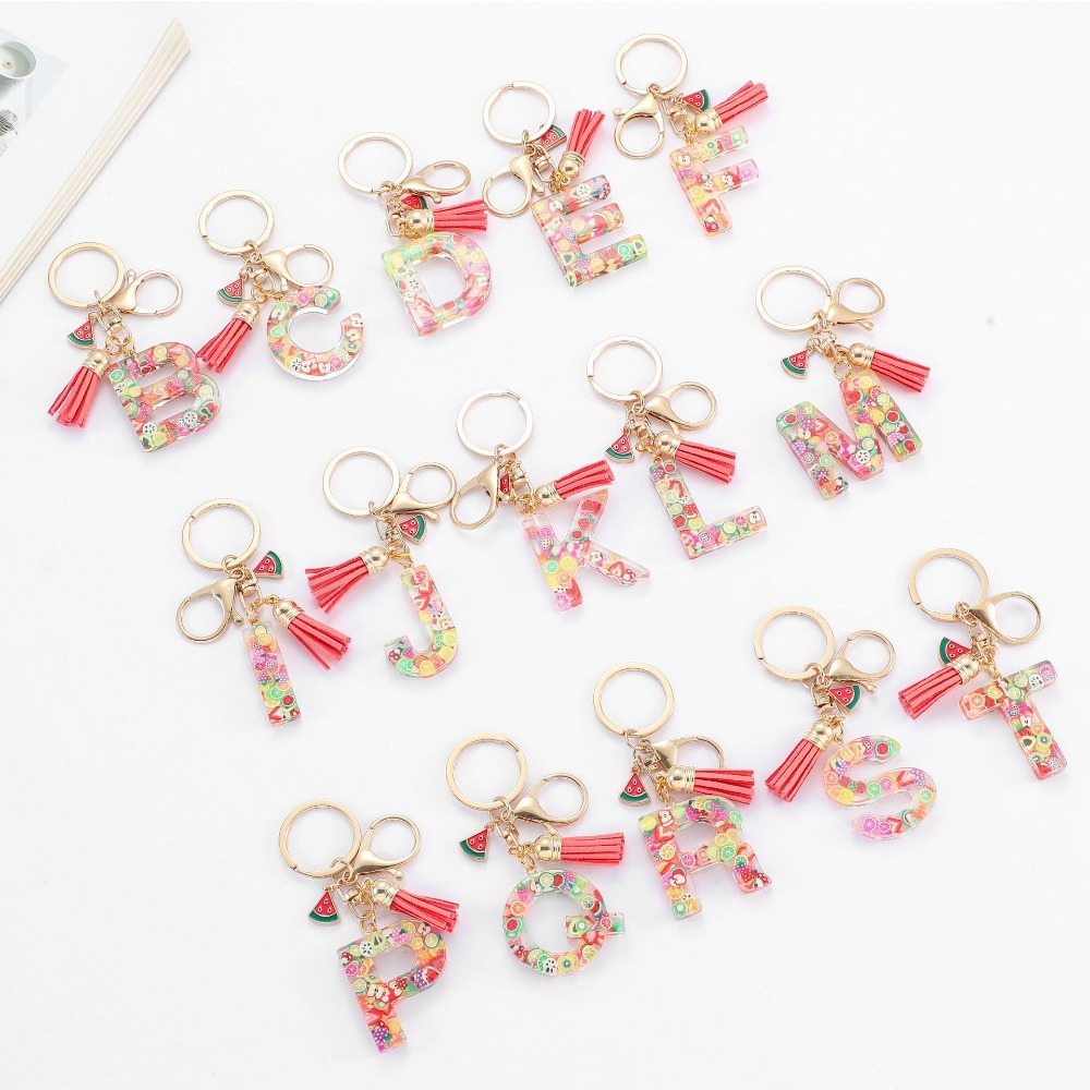 Personalisasi A-Z gantungan ku - Monogram Keychain Leather ulasan dan harga