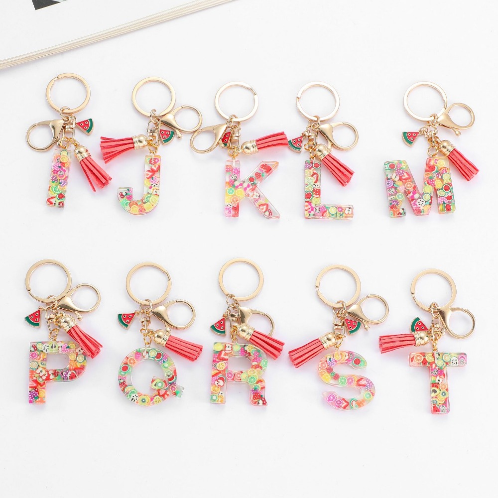 Personalisasi A-Z gantungan ku - Monogram Keychain Leather ulasan dan harga