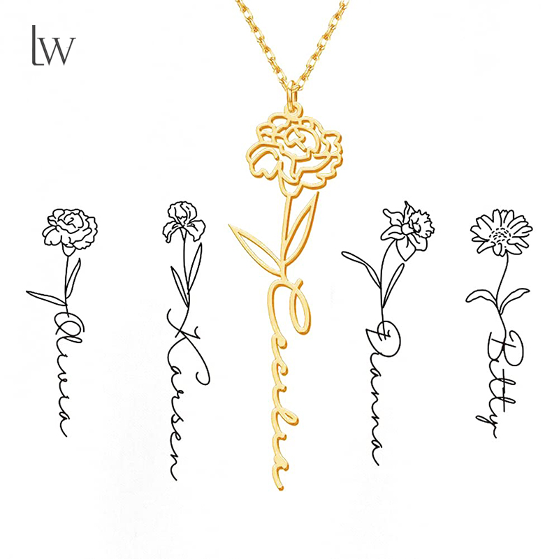Kalung Nama Bunga Kelahiran Ya - Birth Flower Necklace ulasan dan harga