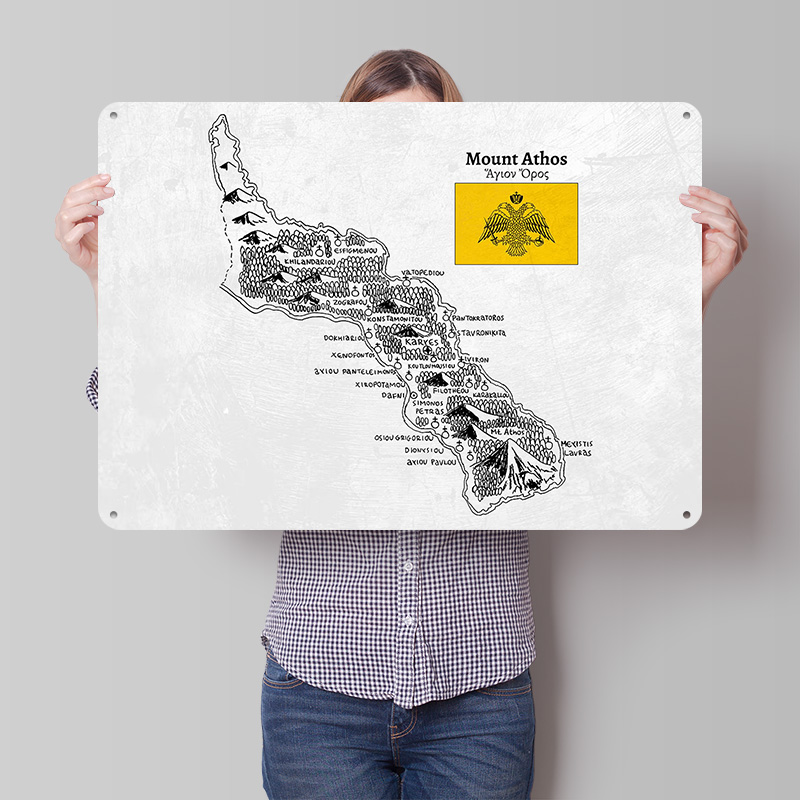 Peta Gunung Athos Gambar Tanga - Custom Map Poster ulasan dan harga