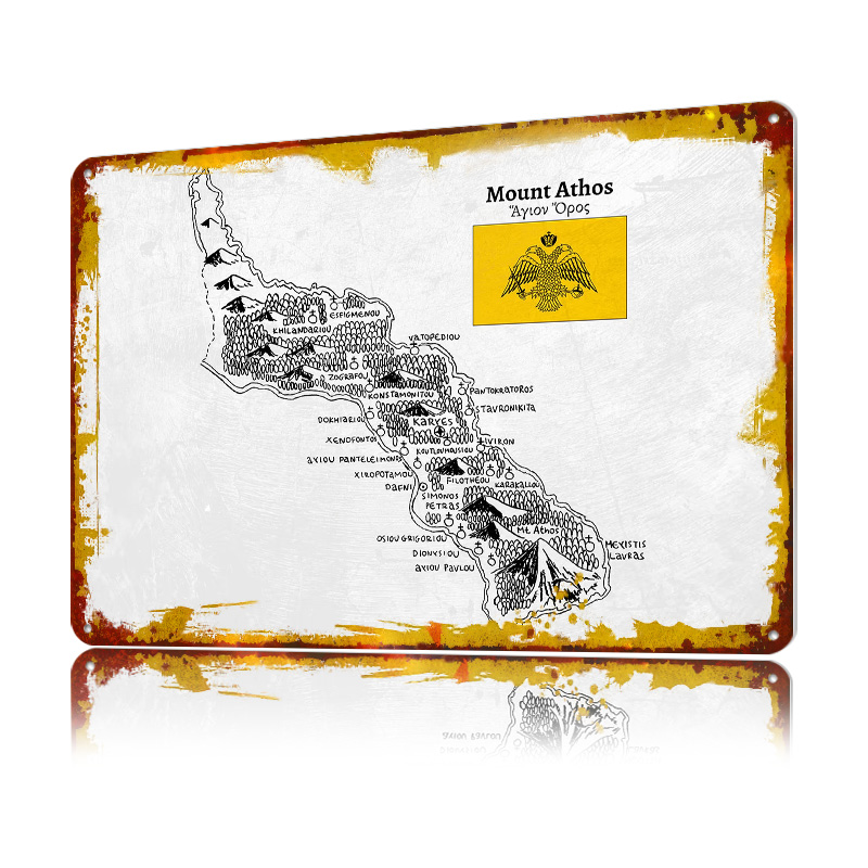 Peta Gunung Athos Gambar Tanga - Custom Map Poster ulasan dan harga