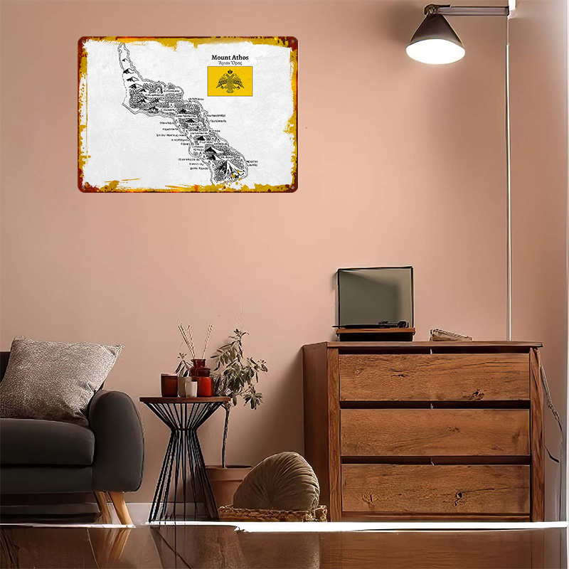 Peta Gunung Athos Gambar Tanga - Custom Map Poster ulasan dan harga