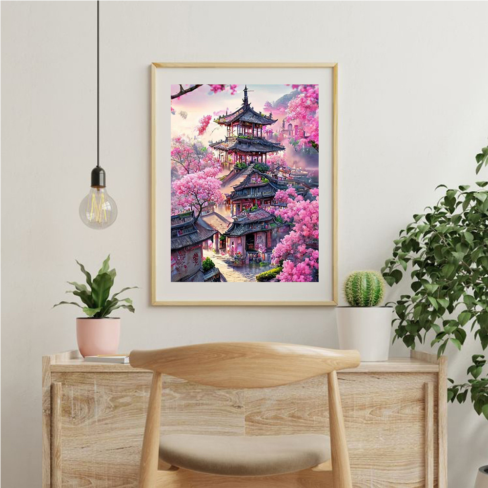 Momoart rumah bordir berlian l - Photo Mosaic Print ulasan dan harga
