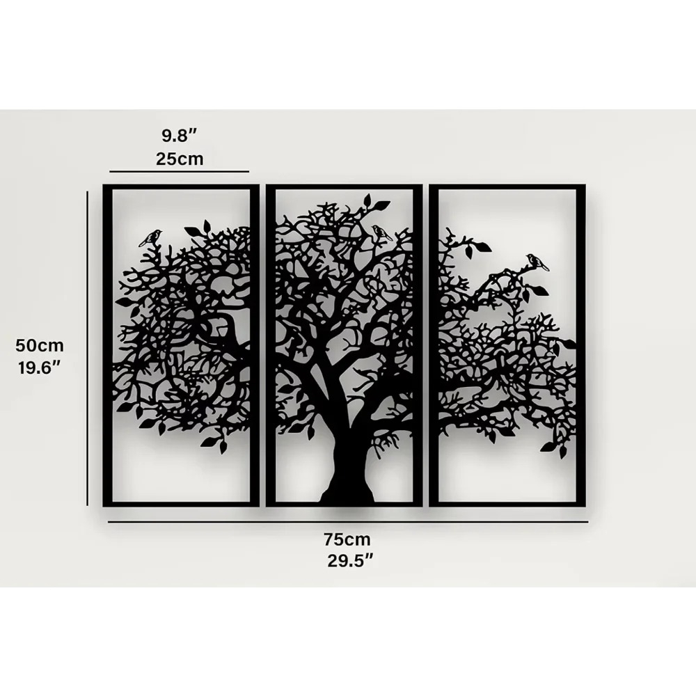 3 Buah Dekorasi Dinding Logam  - Family Tree Print ulasan dan harga
