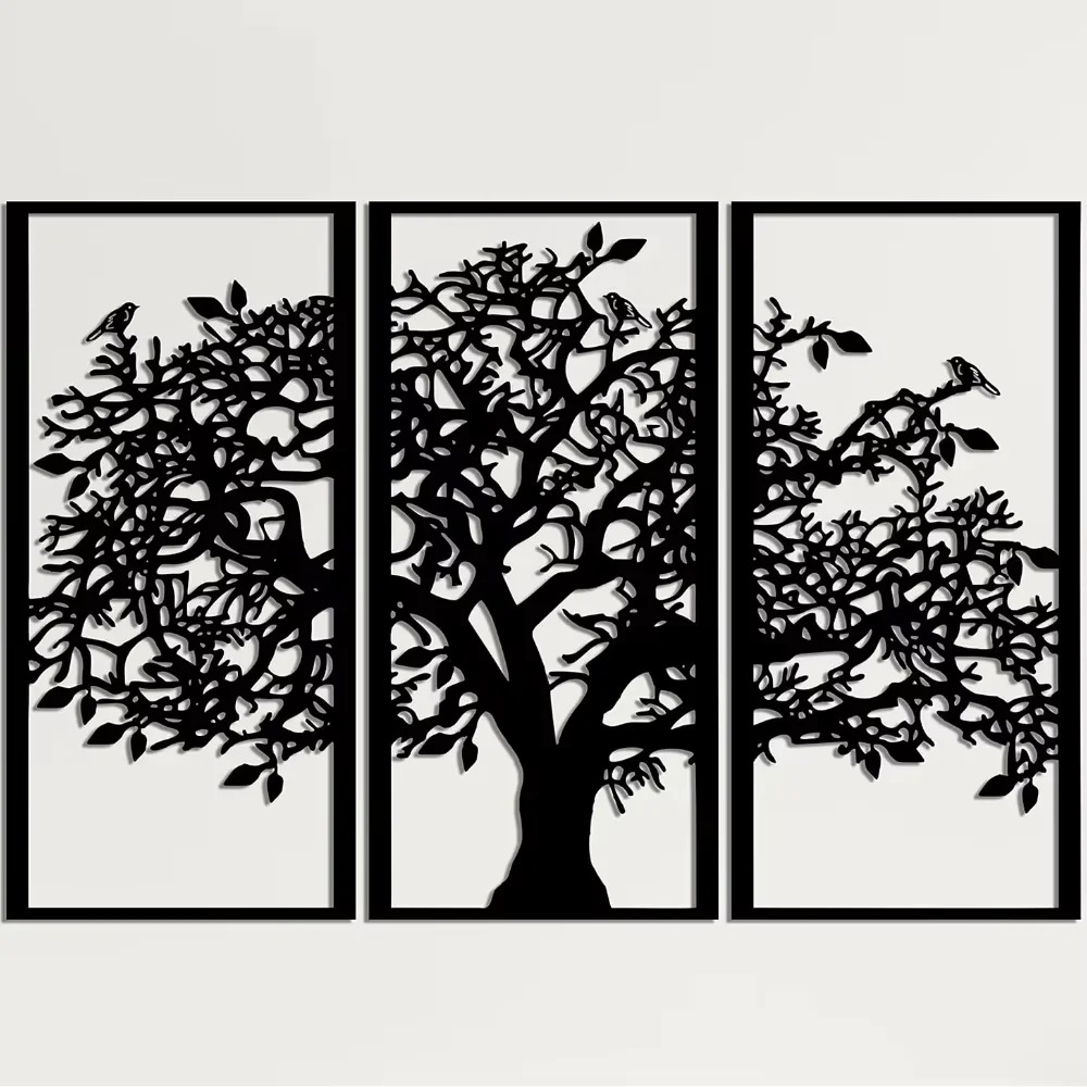 3 Buah Dekorasi Dinding Logam  - Family Tree Print ulasan dan harga