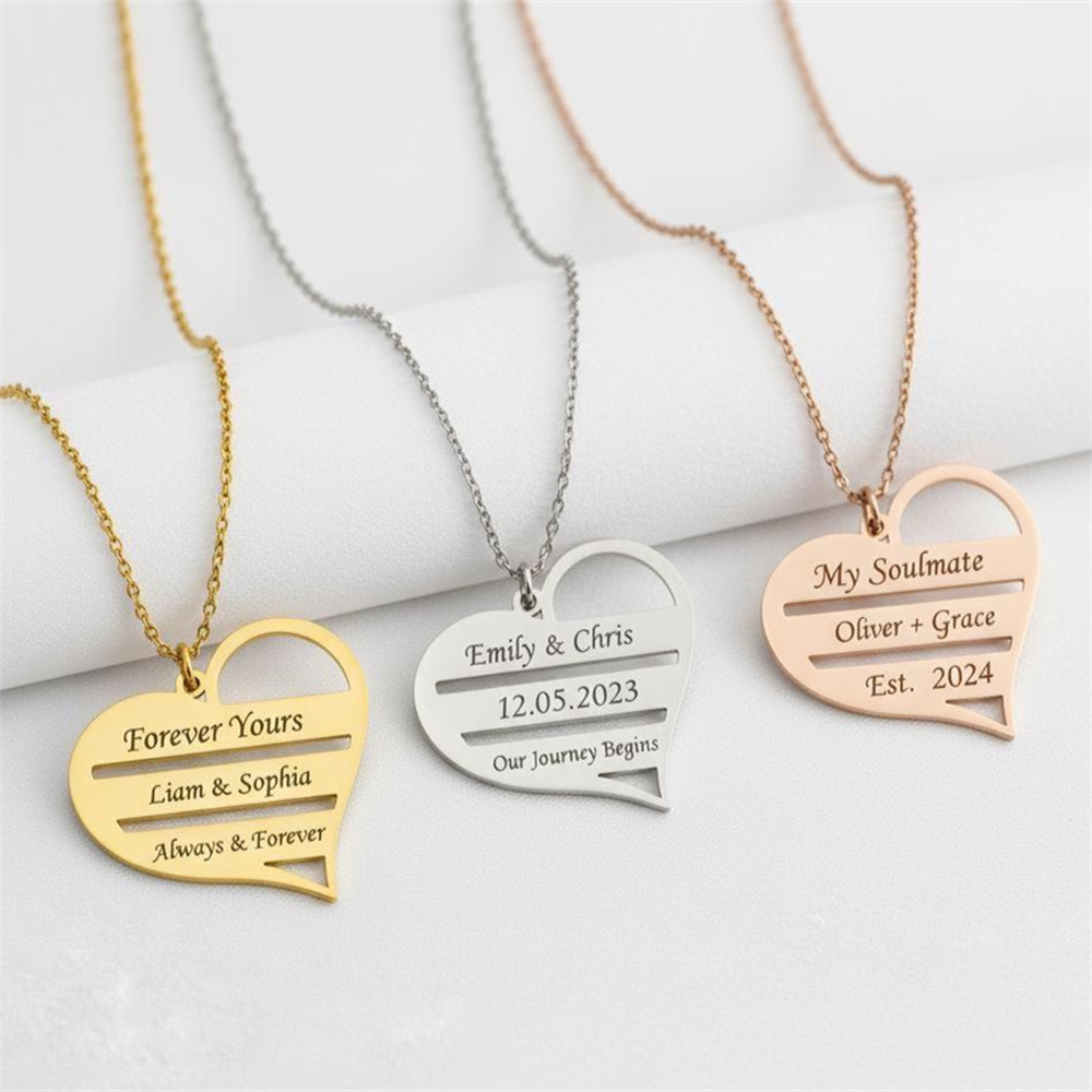 Kalung Hati Custom Stainless S - Birth Flower Necklace ulasan dan harga