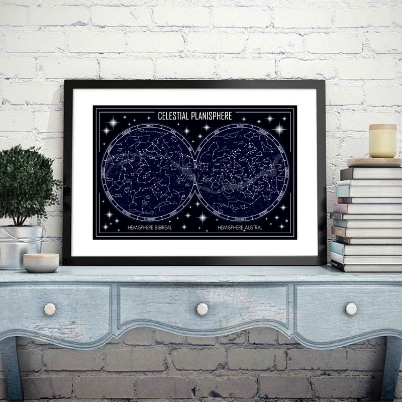 Langit Plankton Peta Kanvas Po - Custom Star Map ulasan dan harga