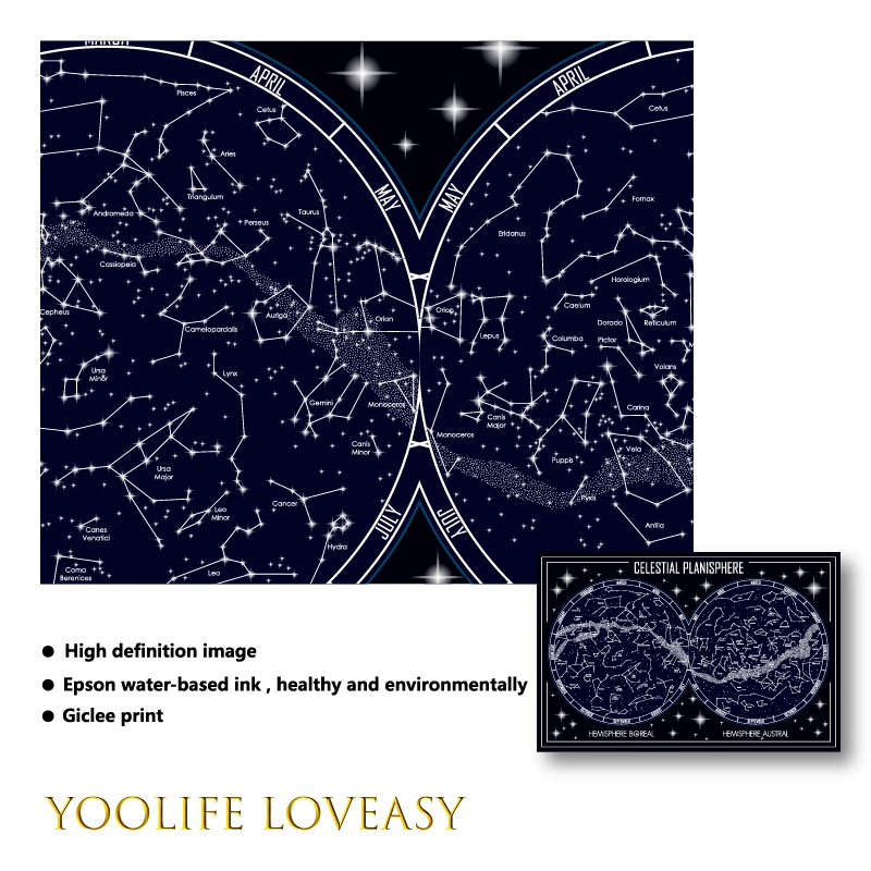 Langit Plankton Peta Kanvas Po - Custom Star Map ulasan dan harga