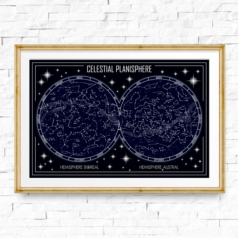 Langit Plankton Peta Kanvas Po - Custom Star Map ulasan dan harga