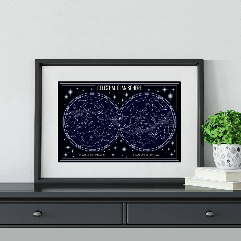 Langit Plankton Peta Kanvas Po - Custom Star Map ulasan dan harga